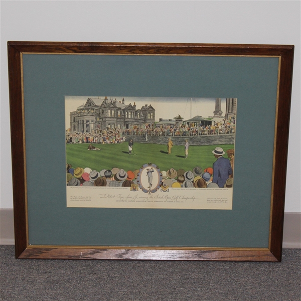 1930 Currier & Ives Robert T. Jones Jr Wins British Open at St. Andrews - Framed