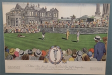 1930 Currier & Ives Robert T. Jones Jr Wins British Open at St. Andrews - Framed