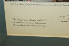 1930 Currier & Ives Robert T. Jones Jr Wins British Open at St. Andrews - Framed