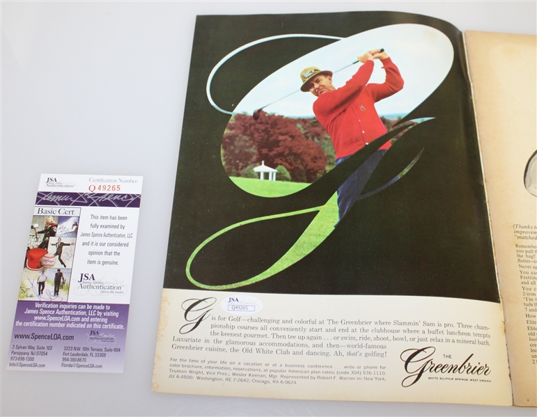 Arnold Palmer Signed October 1965 Golf Magazine JSA #Q49265