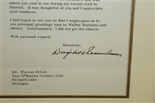 President Dwight D. Eisenhower Signed 1964 Letter to PGA President Warren Orlick - Framed JSA ALOA