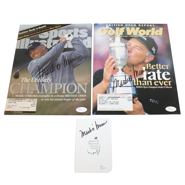 Mark OMeara Signed Augusta Scorecard & 2 Signed Mags (SI & GolfWorld) - All 3 JSA