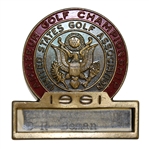 Deane Bemans 1961 US Amateur Championship Contestant Badge - Jack Nicklaus Win