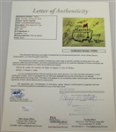 Michael Jordan & Other Sports Legends Signed 1999 Masters Embroidered Flag JSA #Z76605
