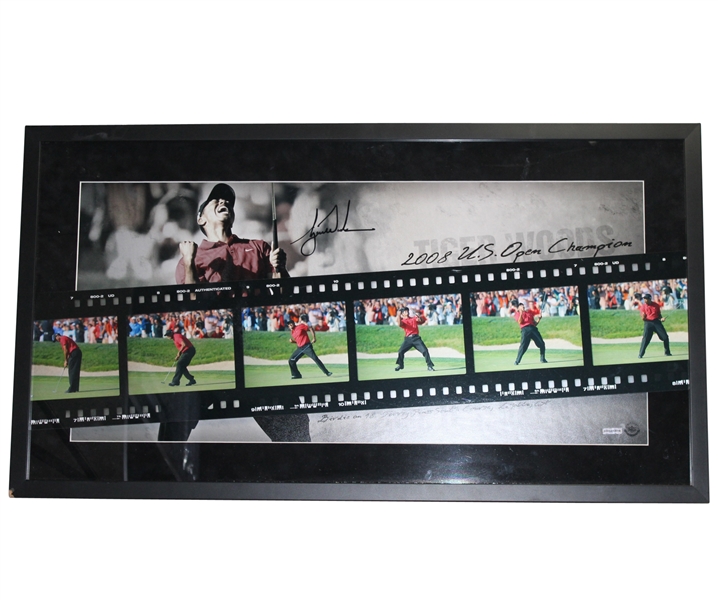 Tiger Woods Signed 2008 UDA US Open Film Clip - Made Putt on 18 #SHO45839 - Framed