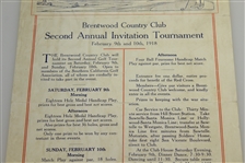 1918 Brentwood Country Club 2nd Annual Invitation Tournament Program/Sheet - SCGA