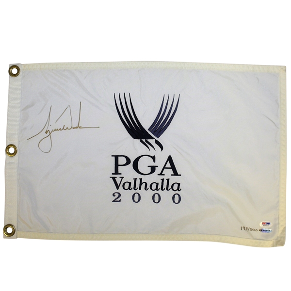 Tiger Woods Signed 2000 PGA at Valhalla Ltd Ed Embroidered Flag 193/500 UDA #BAK42887
