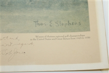 Bobby Jones Signed Ltd Ed Augusta National Member T. Stephens Print to Jack Westland (3x Walker Cupper)FULL JSA #Z69221