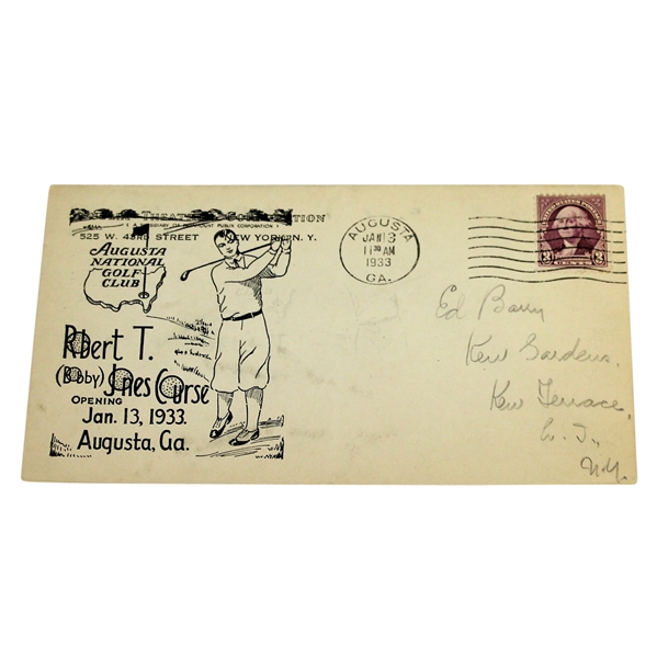 1933 Augusta National Golf Club Bobby Jones Course Opening FDC - Black