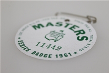 1961 Masters Tournament Series Badge #11442 - Gary Player Winner
