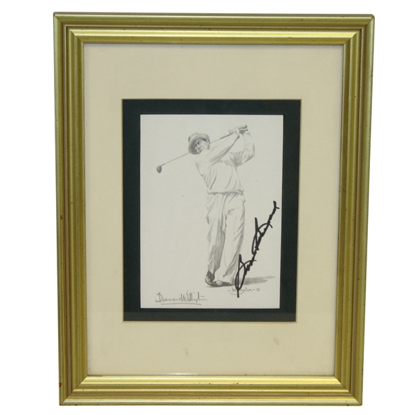 Sam Snead Signed Willington Print - Post Swing - Framed JSA ALOA