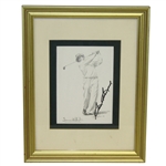 Sam Snead Signed Willington Print - Post Swing - Framed JSA ALOA