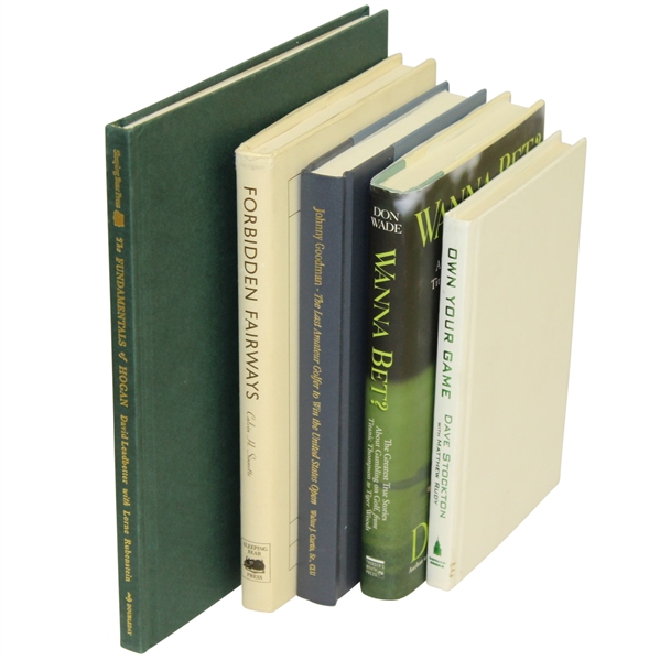Lot of Five Signed Golf Books - Stockton, Leadbetter, & Others JSA ALOA