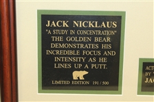 Jack Nicklaus Ltd Ed 191/500 with Photo, Struck Golf Ball, & Hologram - Framed #NA14507