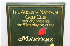 1993 Masters Tournament Wood Plaque Listing All Winners & Current Winner Bernhard Langer