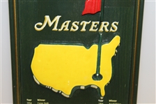 1993 Masters Tournament Wood Plaque Listing All Winners & Current Winner Bernhard Langer