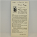 1932 Brown & Bigelow Ltd Advertising Mailing Card with Walter Hagen History by Grantland Rice