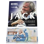 Jack Nicklaus Signed British 5lb Note with RBS Open Championship DVD JSA #Q17811