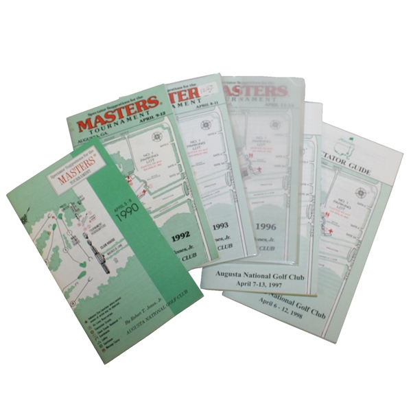 Six Masters Spectator Guides - 1990, 1992, 1993, 1996, 1997, & 1998