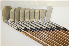 Original Set of Hardy Bros Palakona Bamboo Shaft Irons with Shaft Writing/Stamp