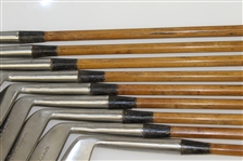 Original Set of Hardy Bros Palakona Bamboo Shaft Irons with Shaft Writing/Stamp