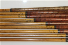 Original Set of Hardy Bros Palakona Bamboo Shaft Irons with Shaft Writing/Stamp