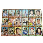 Two Multi-Signed Cracker Jack Card Sheets - Mays/Aaron Secretarial PSA/DNA #Y08739 & #Y08740