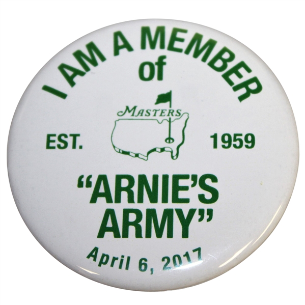 Masters "Arnies Army" Collectible Member Pin Commemorating Arnold Palmer "est 1959"