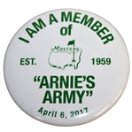 Masters "Arnies Army" Collectible Member Pin Commemorating Arnold Palmer "est 1959"