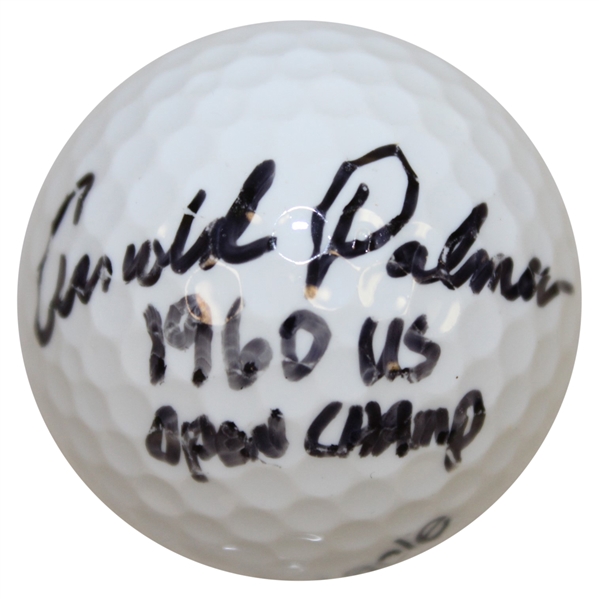 Arnold Palmer Signed Golf Ball with 1960 US Open Champ Inscription JSA #B85605 & Leaf