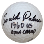 Arnold Palmer Signed Golf Ball with 1960 US Open Champ Inscription JSA #B85605 & Leaf