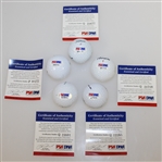 Stricker, Calcavecchia, Stockton, Marino, & Charles Signed Golf Balls PSA/DNA for Each Ball