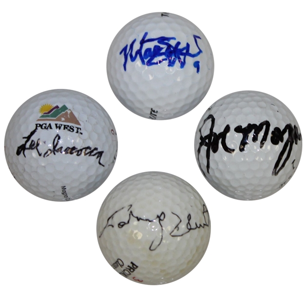 Johnny Unitas, Joe Morgan, Matt Stafford, & Lee Iacocca Signed Golf Balls PSA/DNA & Leaf