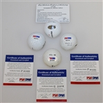Johnny Unitas, Joe Morgan, Matt Stafford, & Lee Iacocca Signed Golf Balls PSA/DNA & Leaf