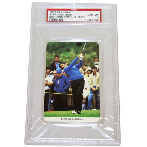 1987 Seve Ballesteros Fax-Pax Sporting Personalities GEM MT Card PSA#18655052