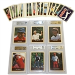 1986 Miller Press PGA Tour Complete Card Set with Six Key Cards Slabbed/Graded