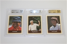 1986 Miller Press PGA Tour Complete Card Set with Six Key Cards Slabbed/Graded