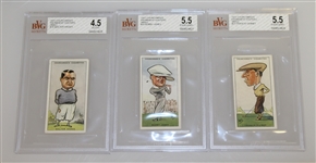 1931 W.A. & A.C. Churchman Prominent Golfers Complete Card Set with 10 Key Cards Slabbed/Graded