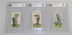 1931 W.A. & A.C. Churchman Prominent Golfers Complete Card Set with 10 Key Cards Slabbed/Graded