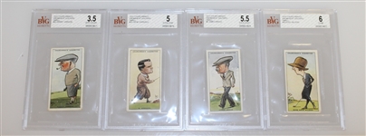 1931 W.A. & A.C. Churchman Prominent Golfers Complete Card Set with 10 Key Cards Slabbed/Graded