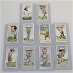 1931 W.A. & A.C. Churchman Prominent Golfers Complete Card Set with 10 Key Cards Slabbed/Graded