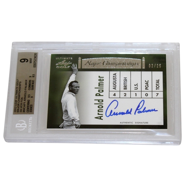 Arnold Palmer Signed 2012 Leaf Ultimate Golf Major Championships Mint 9 Ltd Ed 02/25 Card