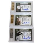 Gary Player, Nick Faldo, & Ben Crenshaw Signed 2012 Leaf Ultimate Major Championships Ltd Ed Cards