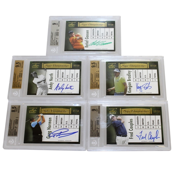 Couples, Norman, North, Bradley, & Goosen Signed 2012 Leaf Ultimate Major Championships Ltd Ed Cards
