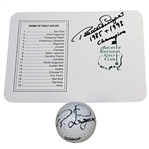 Bernhard Langer Signed Augusta National Scorecard with Years Won & Golf Ball JSA ALOA