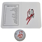 Fuzzy Zoeller Signed Augusta National Scorecard & Personal Fuz Golf Ball JSA ALOA
