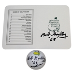 Bob Goalby Signed Augusta National Scorecard & Masters Logo Golf Ball with 68 JSA ALOA