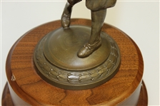 Large Vintage Bobby Jones Bronzed Figure on Wooden Plinth