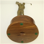 Large Vintage Bobby Jones Bronzed Figure on Wooden Plinth