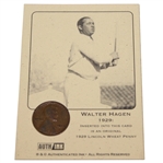 Walter Hagen 1929 Lincoln Wheat Penny Card